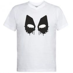 Мужская футболка  с V-образным вырезом Глаза Deadpool - PrintSalon