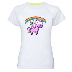 Женская футболка для спорта Глазастый единорог - PrintSalon