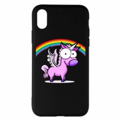 Чехол для iPhone X/Xs Глазастый единорог - PrintSalon