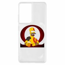 Чехол для Samsung S21 Ultra God of war: Simpson - PrintSalon