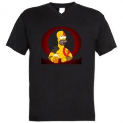 Мужская футболка  с V-образным вырезом God of war: Simpson - PrintSalon