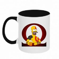 Чашка двухцветная 320ml God of war: Simpson - PrintSalon