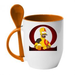 Чашка с ложкой God of war: Simpson - PrintSalon