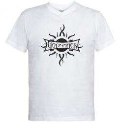 Мужская футболка  с V-образным вырезом Godsmack - PrintSalon
