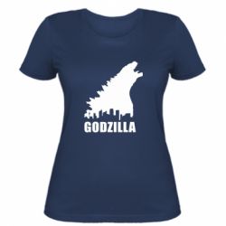 Женская футболка Godzilla and city - PrintSalon