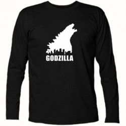 Футболка с длинным рукавом Godzilla and city - PrintSalon