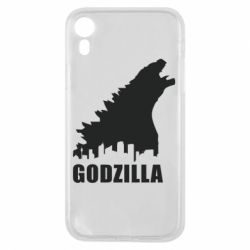 Чехол для iPhone XR Godzilla and city - PrintSalon