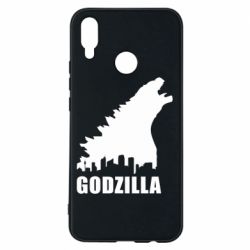 Чехол для Huawei P Smart Plus 2018 Godzilla and city - PrintSalon