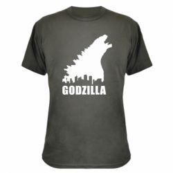 Камуфляжная футболка Godzilla and city - PrintSalon