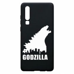 Чехол для Huawei P30 Godzilla and city - PrintSalon