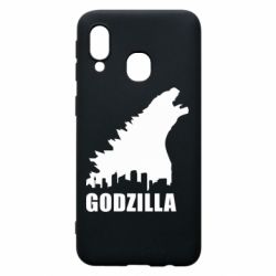 Чехол для Samsung A40 Godzilla and city - PrintSalon