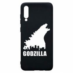 Чехол для Samsung A70 Godzilla and city - PrintSalon