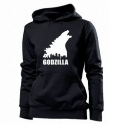 Женское худи Godzilla and city - PrintSalon