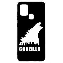 Чехол для Samsung A21s Godzilla and city - PrintSalon
