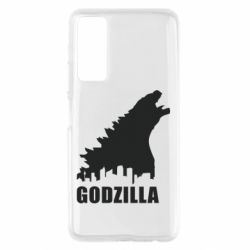 Чехол для Huawei P Smart 2021 Godzilla and city - PrintSalon