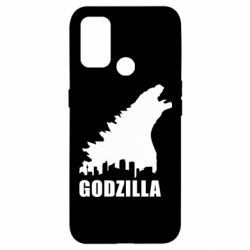 Чехол для Oppo A53/A32/A33 Godzilla and city-PrintSalon Чехол для Oppo A53/A32/A33 Godzilla and city