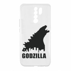 Чехол для Xiaomi Redmi 9 Godzilla and city - PrintSalon