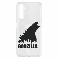 Чехол для Realme 6 Godzilla and city - PrintSalon