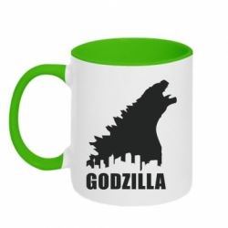 Чашка двокольорова Godzilla and city