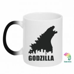Чашка-хамелеон Godzilla and city - PrintSalon