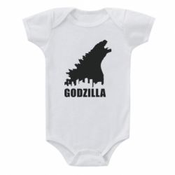 Детский бодик Godzilla and city - PrintSalon