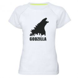 Женская футболка для спорта Godzilla and city - PrintSalon