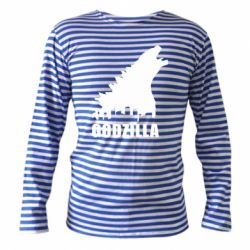 Тельняшка с длинным рукавом Godzilla and city - PrintSalon