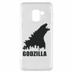 Чехол для Samsung A8 2018 Godzilla and city - PrintSalon