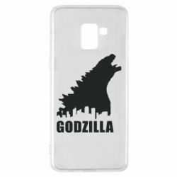 Чехол для Samsung A8+ 2018 Godzilla and city - PrintSalon