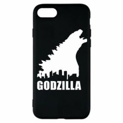 Чехол для iPhone 8 Godzilla and city - PrintSalon