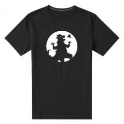 Мужская футболка премиум Godzilla and moon - PrintSalon