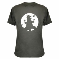 Камуфляжная футболка Godzilla and moon - PrintSalon