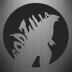 Наклейка Godzilla and moon - PrintSalon