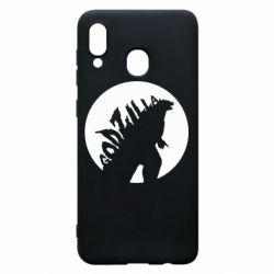 Чехол для Samsung A20 Godzilla and moon - PrintSalon