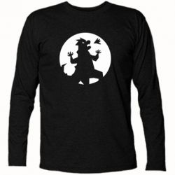 Футболка с длинным рукавом Godzilla and moon - PrintSalon