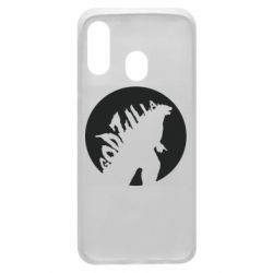 Чехол для Samsung A40 Godzilla and moon - PrintSalon