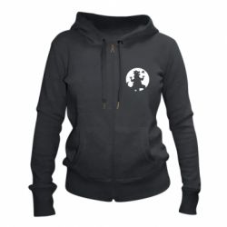 Женское худи на молнии Godzilla and moon - PrintSalon