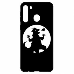 Чехол для Samsung A21 Godzilla and moon