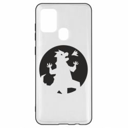 Чехол для Samsung A21s Godzilla and moon - PrintSalon