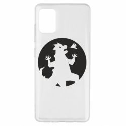 Чехол для Samsung A51 Godzilla and moon - PrintSalon