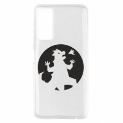 Чехол для Huawei P Smart 2021 Godzilla and moon - PrintSalon