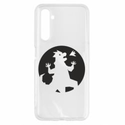 Чехол для Realme 6 Godzilla and moon - PrintSalon