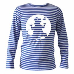 Тельняшка с длинным рукавом Godzilla and moon - PrintSalon