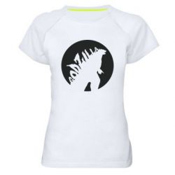 Женская футболка для спорта Godzilla and moon - PrintSalon