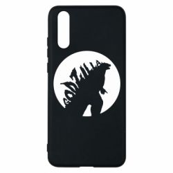 Чехол для Huawei P20 Godzilla and moon - PrintSalon