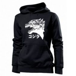 Женское худи Godzilla in japanese - PrintSalon