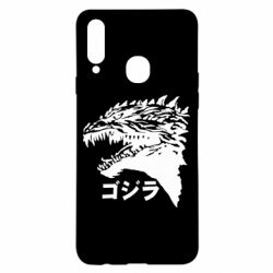 Чехол для Samsung A20s Godzilla in japanese - PrintSalon