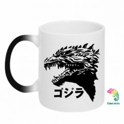 Чашка-хамелеон Godzilla in japanese - PrintSalon