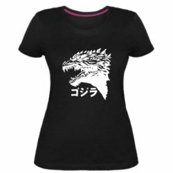 Женская премиум футболка Godzilla in japanese - PrintSalon