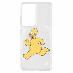 Чехол для Samsung S21 Ultra Голый Гомер Симпсон - PrintSalon